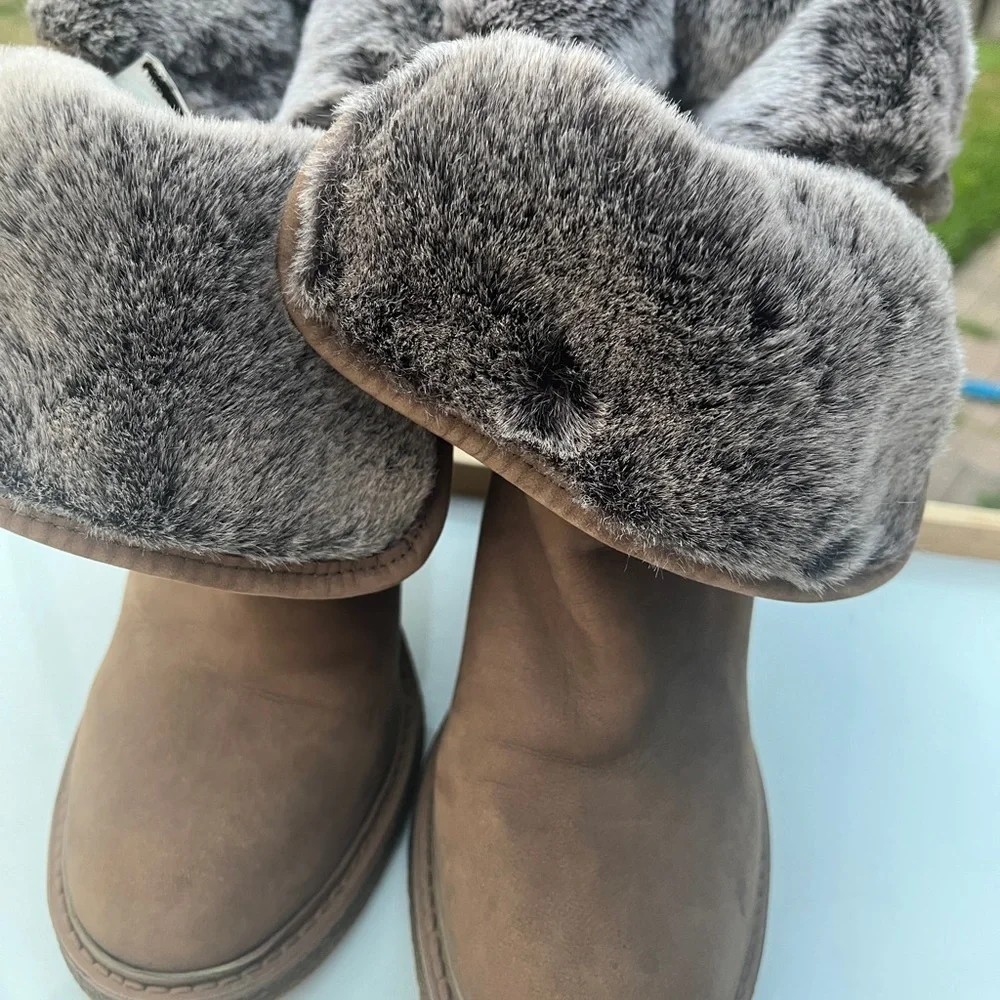 Elegant Tan Heeled Boots EU38 like New - Picture 4 of 10